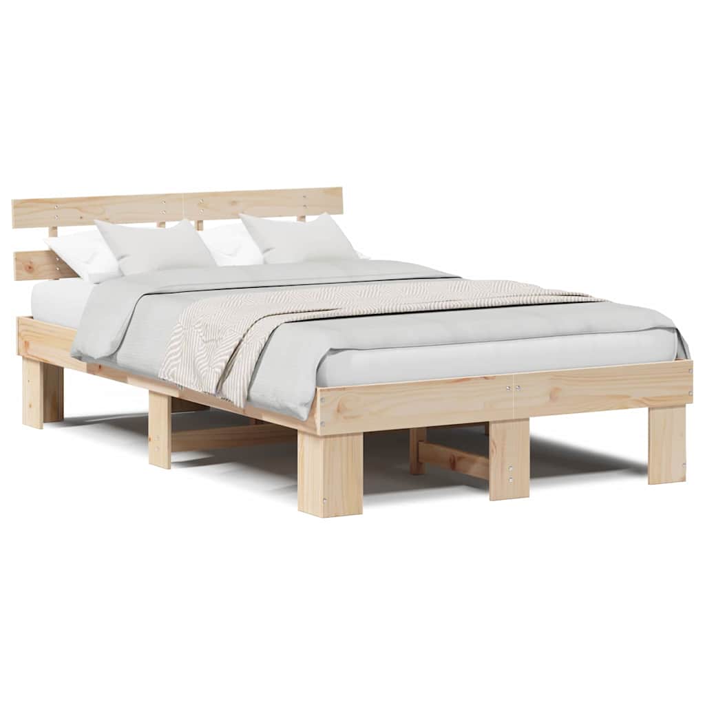 Struttura del letto Marrone 140 x 190 cm Legno massello di pino