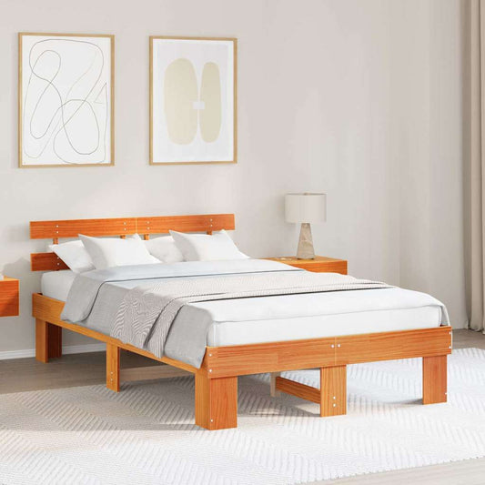 Struttura del letto Marrone cerato 140 x 190 cm Pino massello | homemem39