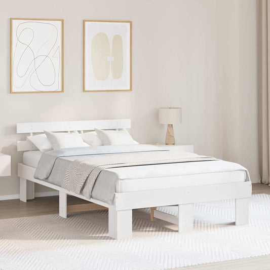 Struttura del letto Bianco 135 x 190 cm Legno massello di pino