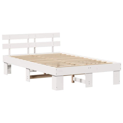 Struttura del letto Bianco 135 x 190 cm Legno massello di pino