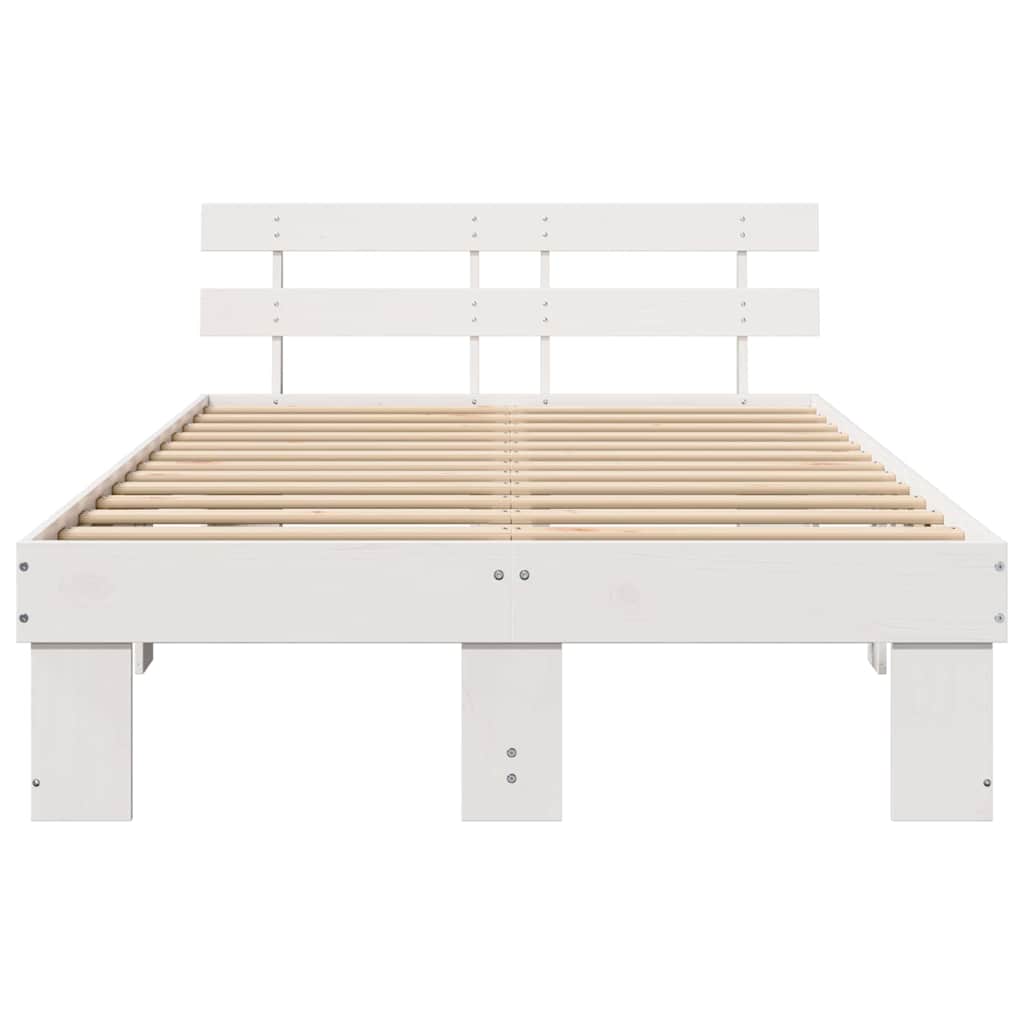 Struttura del letto Bianco 135 x 190 cm Legno massello di pino