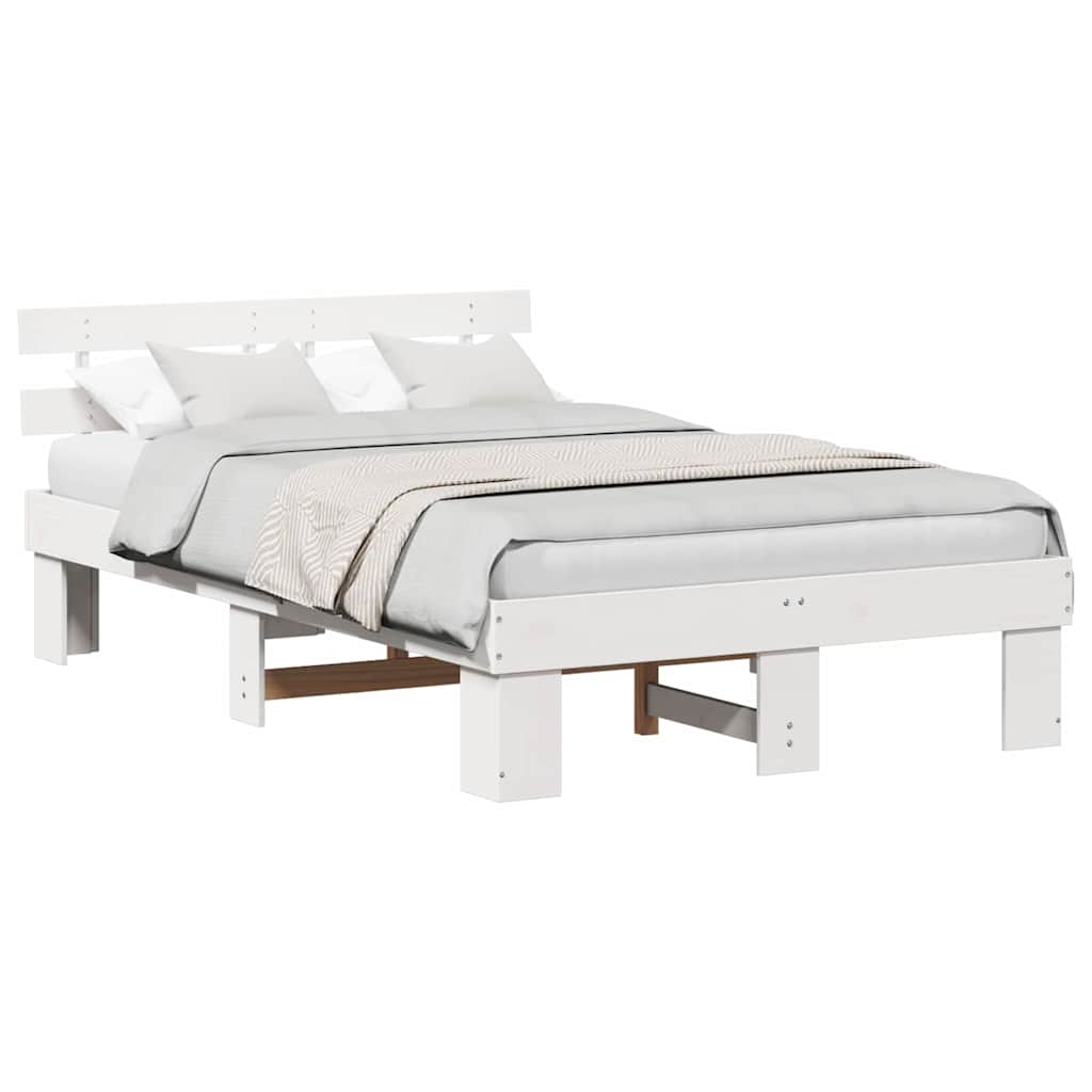 Struttura del letto Bianco 135 x 190 cm Legno massello di pino