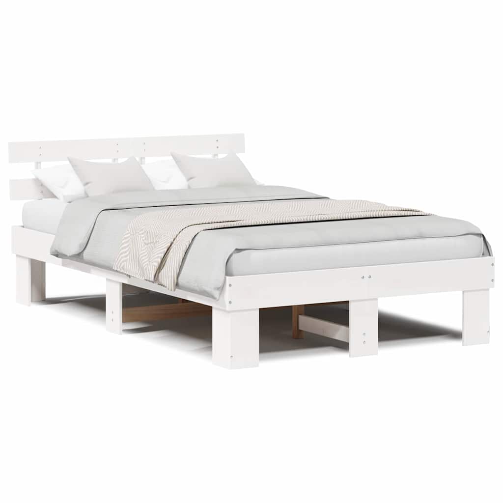Struttura del letto Bianco 135 x 190 cm Legno massello di pino