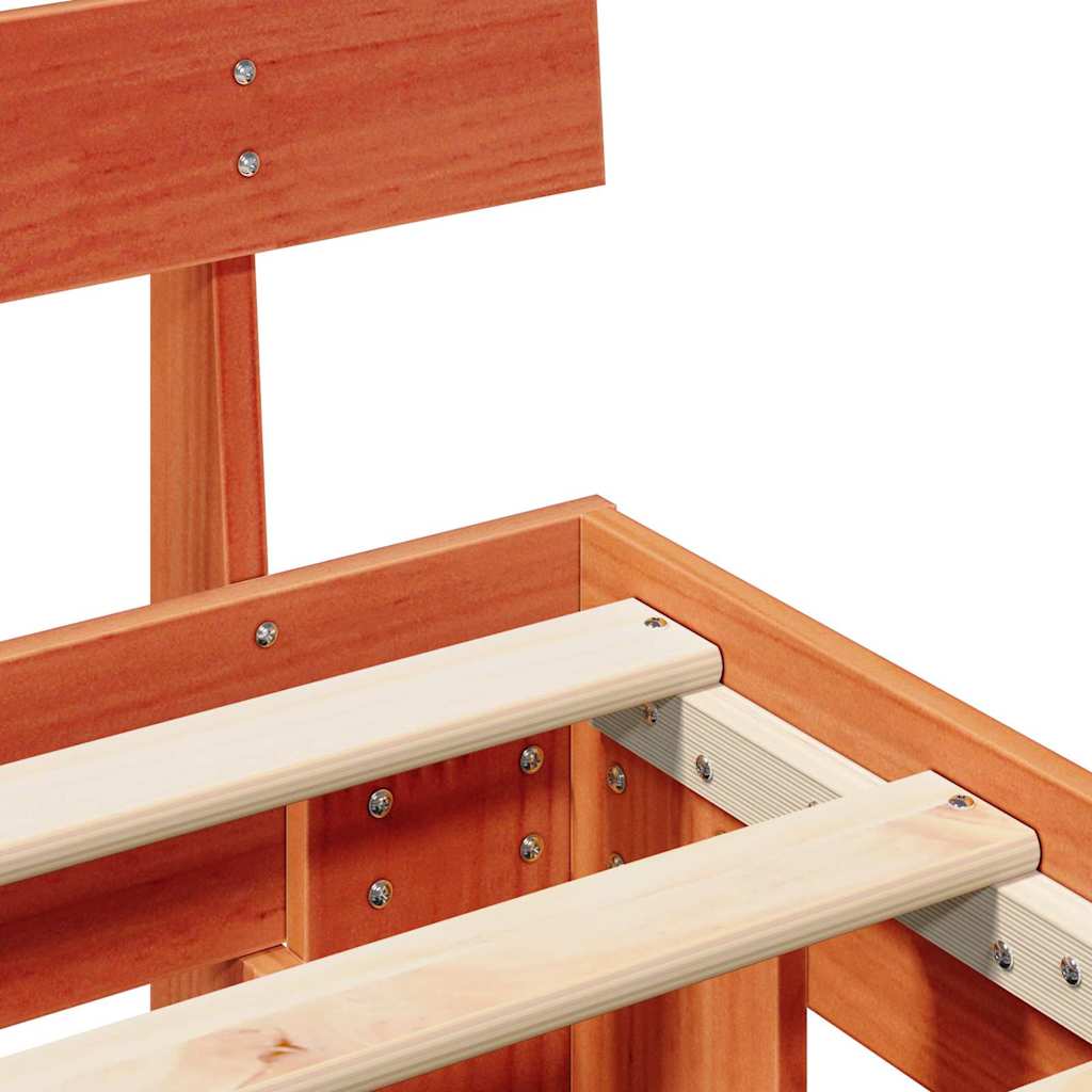 Struttura del letto Marrone 135 x 190 cm Legno massello di pino