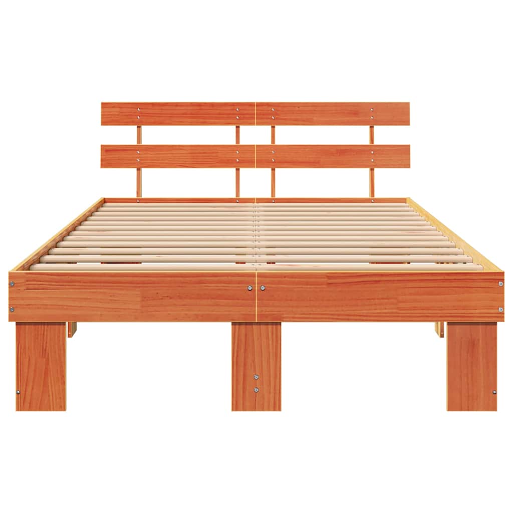 Struttura del letto Marrone 135 x 190 cm Legno massello di pino