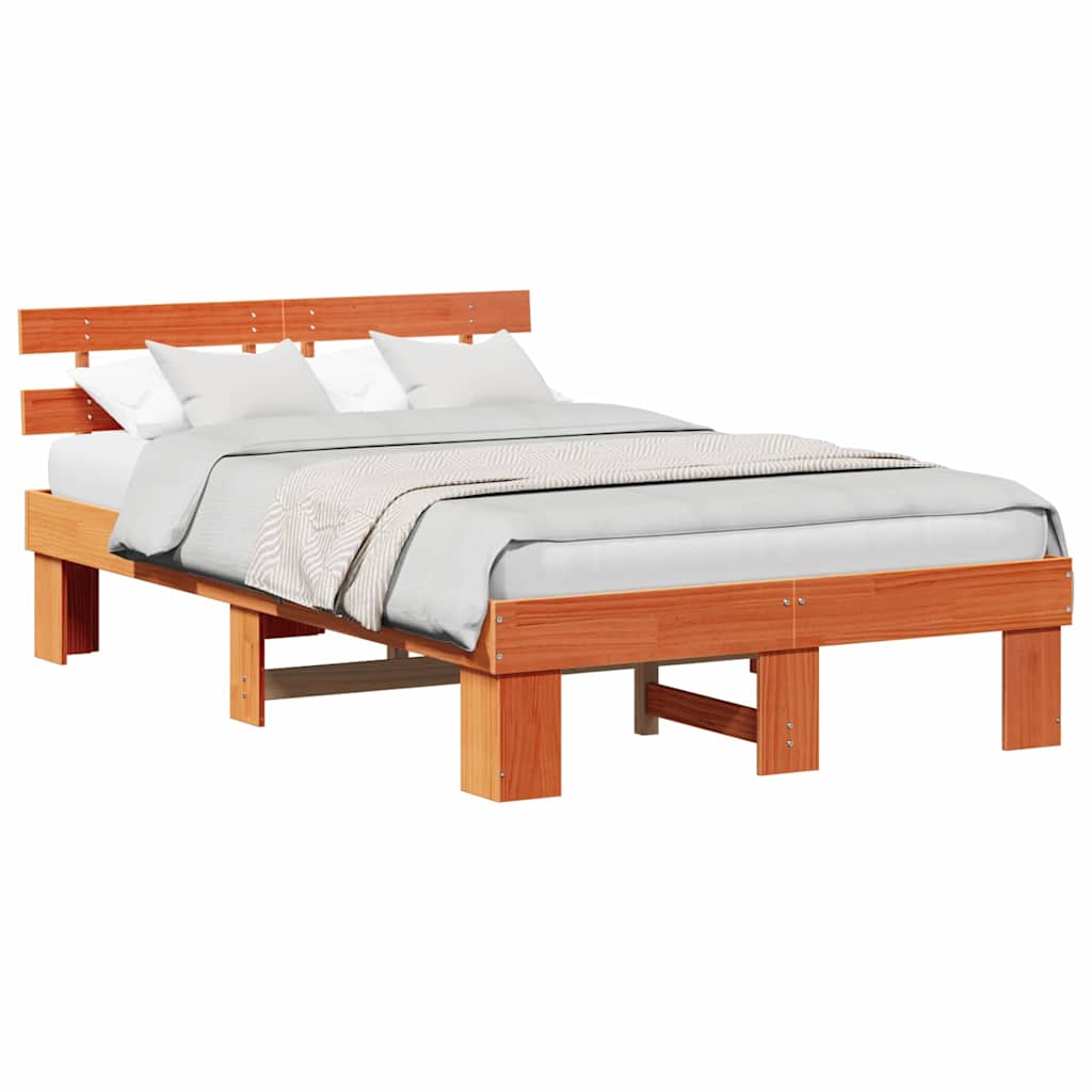 Struttura del letto Marrone 135 x 190 cm Legno massello di pino