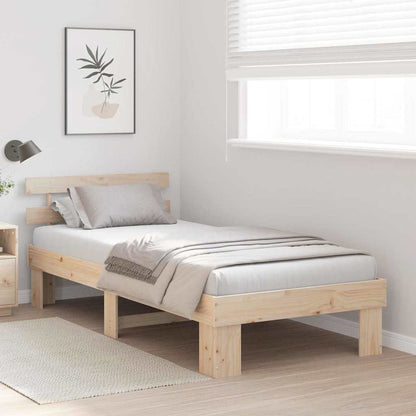Struttura del letto Marrone 100 x 200 cm Legno massello di pino