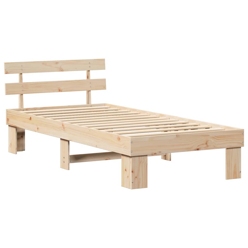 Struttura del letto Marrone 100 x 200 cm Legno massello di pino