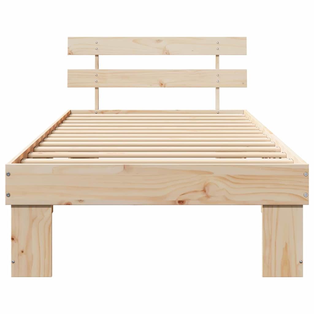 Struttura del letto Marrone 100 x 200 cm Legno massello di pino
