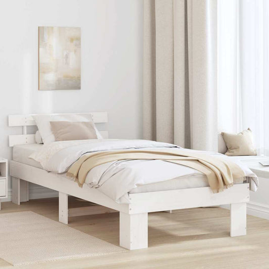 Struttura del letto Bianco 100 x 200 cm Legno massello di pino