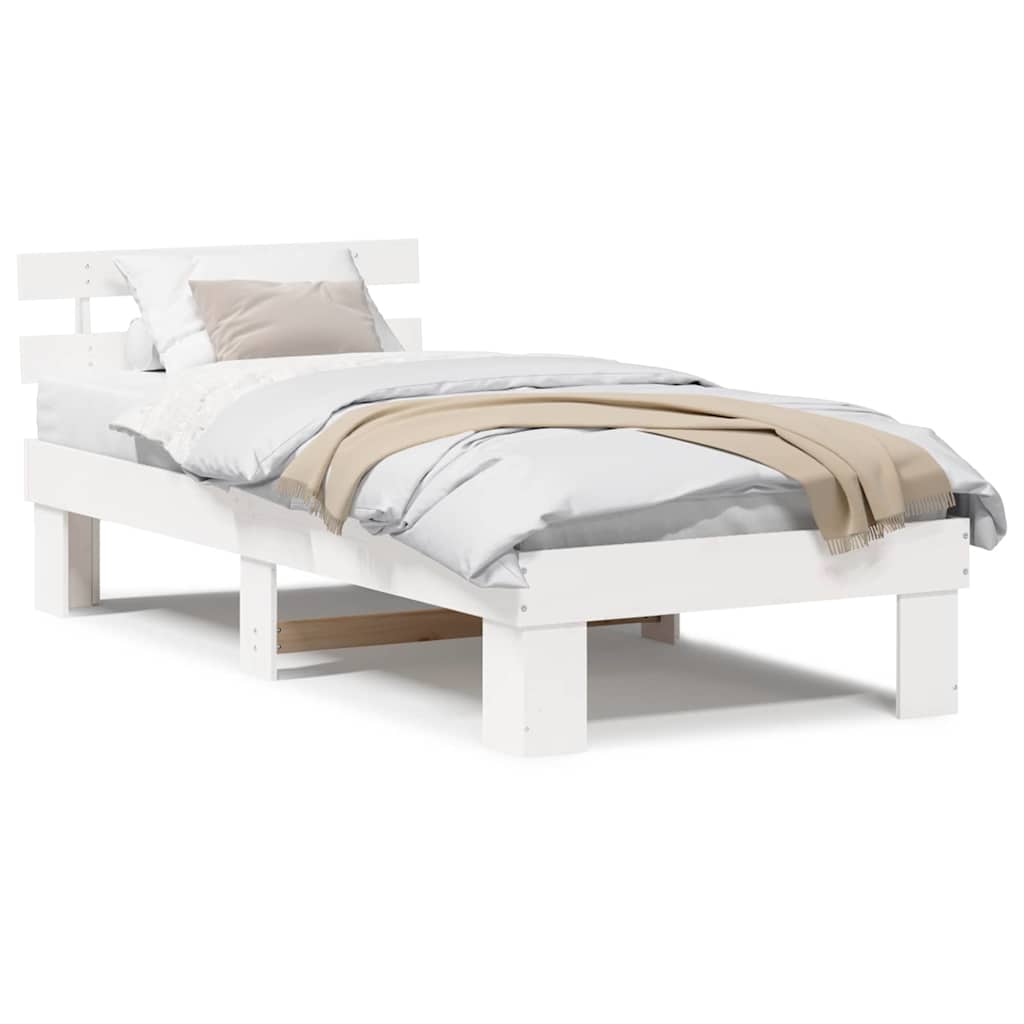 Struttura del letto Bianco 100 x 200 cm Legno massello di pino