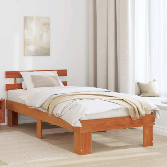 Struttura del letto Marrone cerato 100 x 200 cm Pino massello | homemem39