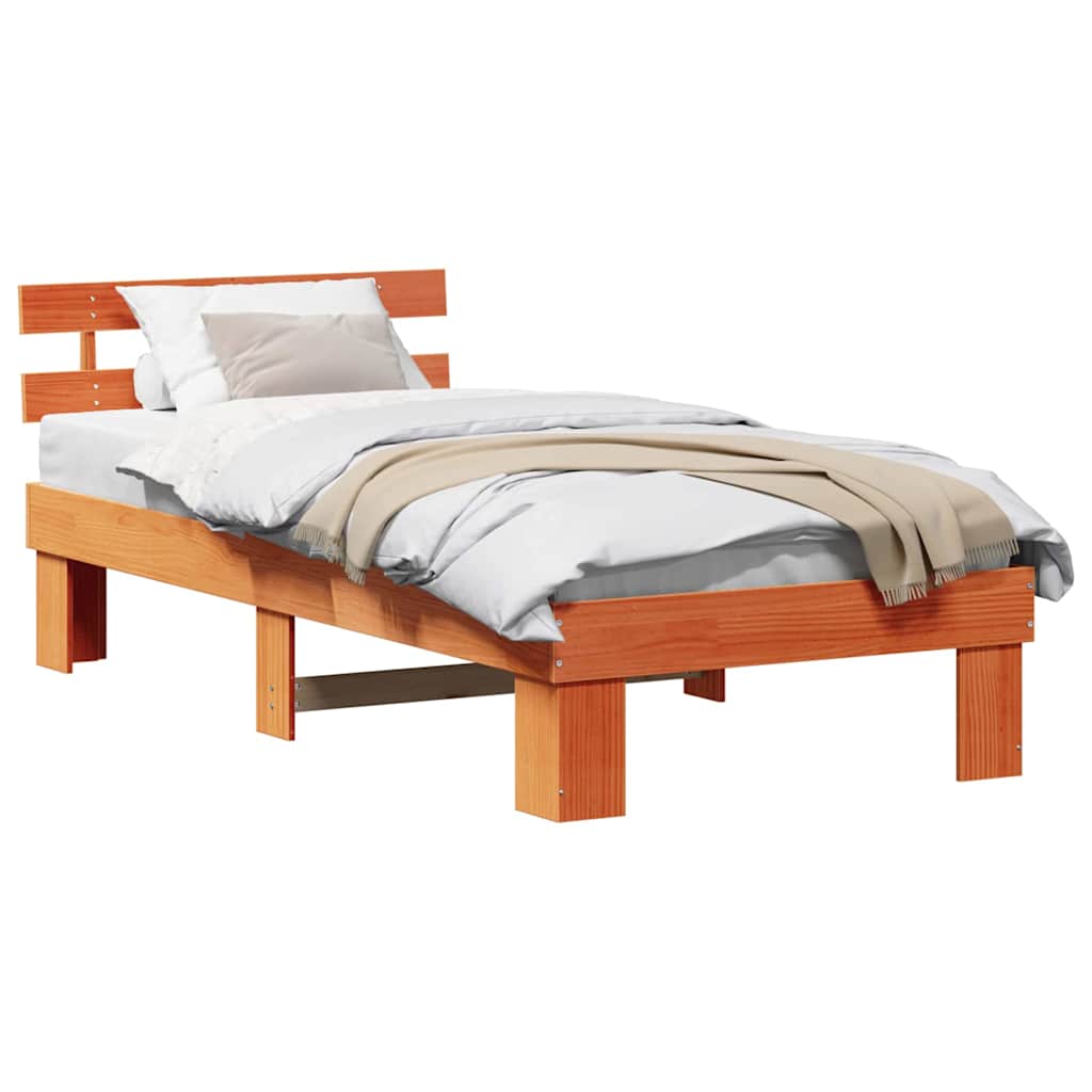 Struttura del letto Marrone 80 x 200 cm Legno massello di pino