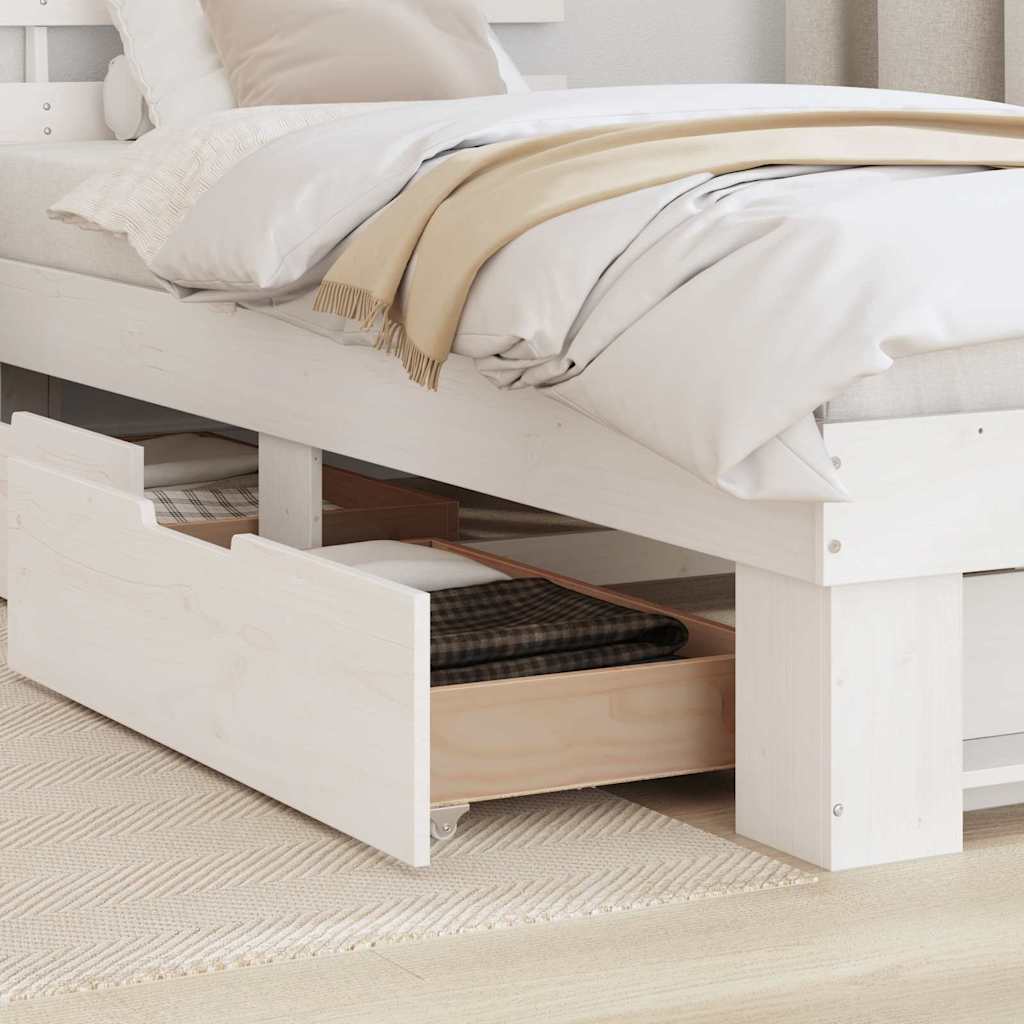 Struttura del letto Bianco 100 x 200 cm Legno di pino massello