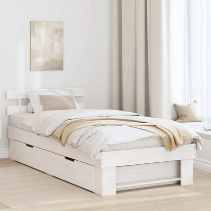 Struttura del letto Bianco 100 x 200 cm Legno di pino massello