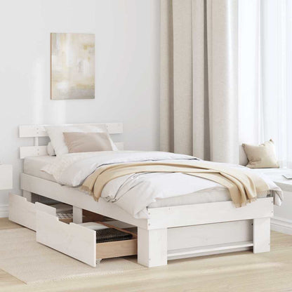 Struttura del letto Bianco 100 x 200 cm Legno di pino massello