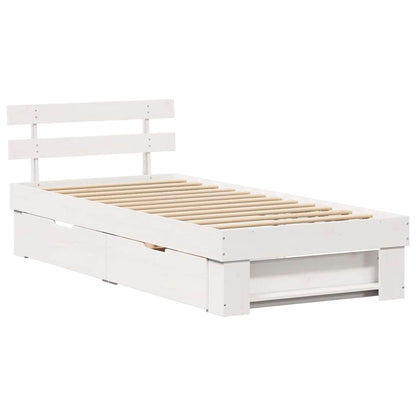 Struttura del letto Bianco 100 x 200 cm Legno di pino massello