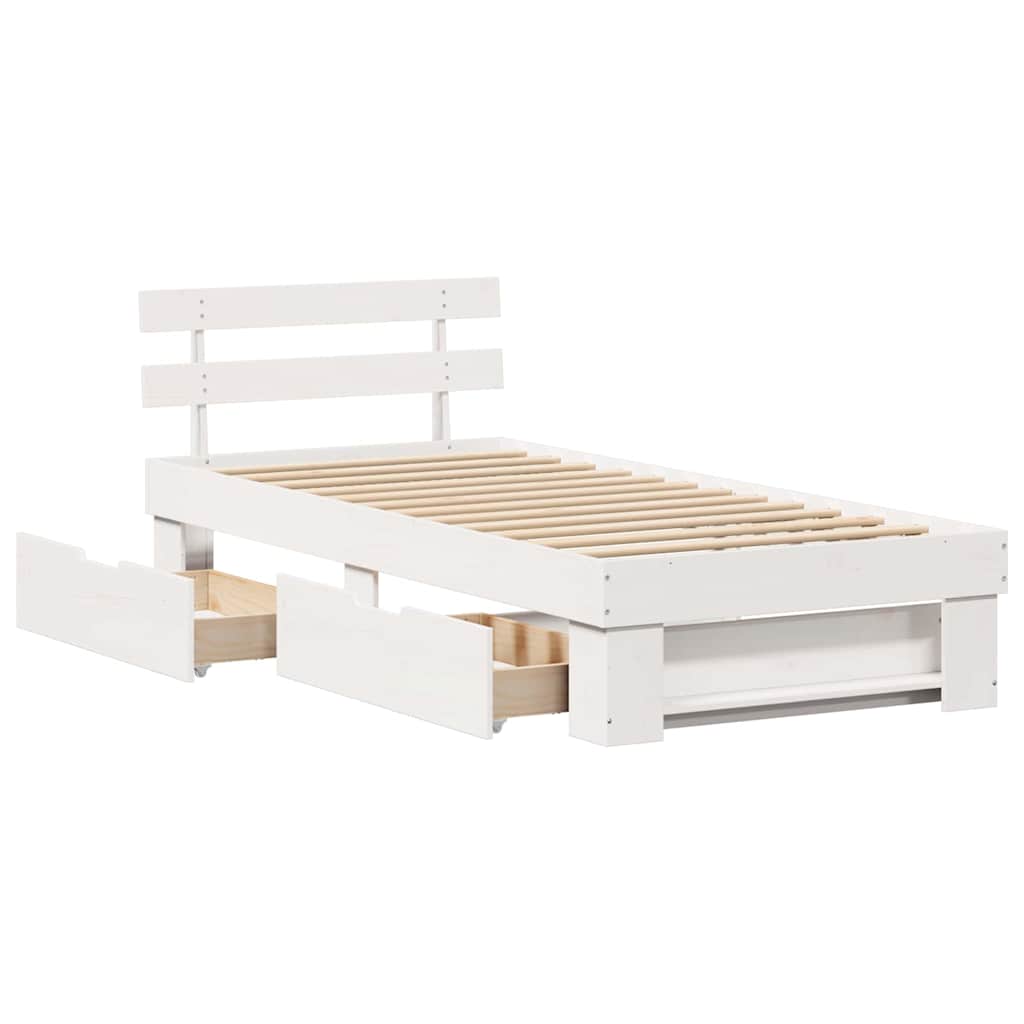 Struttura del letto Bianco 100 x 200 cm Legno di pino massello
