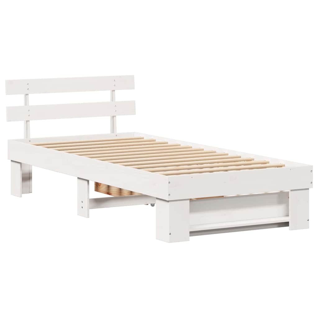 Struttura del letto Bianco 100 x 200 cm Legno di pino massello