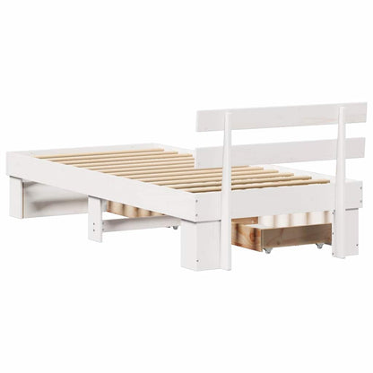 Struttura del letto Bianco 100 x 200 cm Pino massello | homemem39