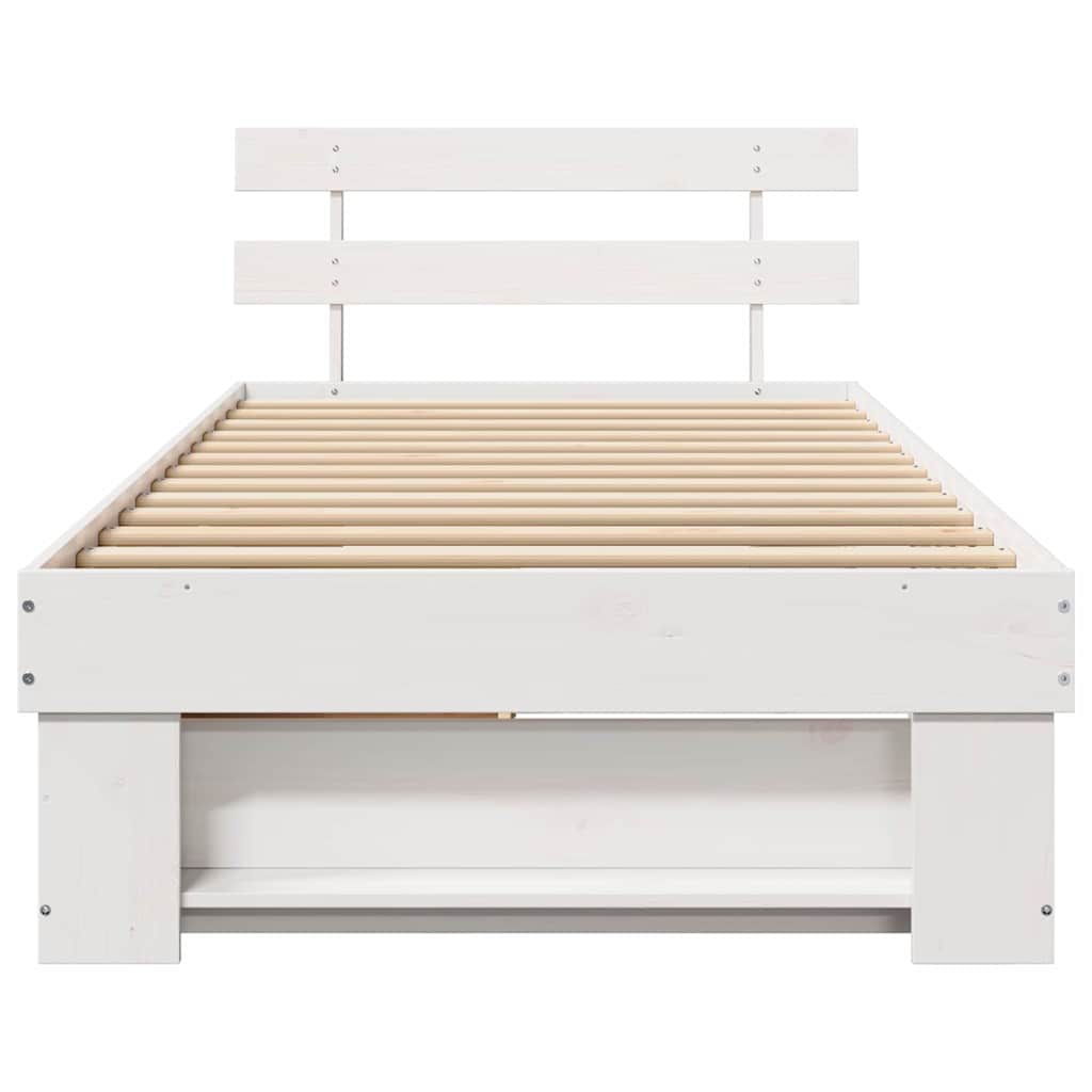 Struttura del letto Bianco 100 x 200 cm Legno di pino massello