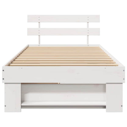 Struttura del letto Bianco 100 x 200 cm Legno di pino massello