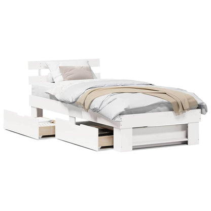 Struttura del letto Bianco 100 x 200 cm Legno di pino massello