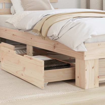 Struttura del letto Marrone 90 x 200 cm Legno di pino massello