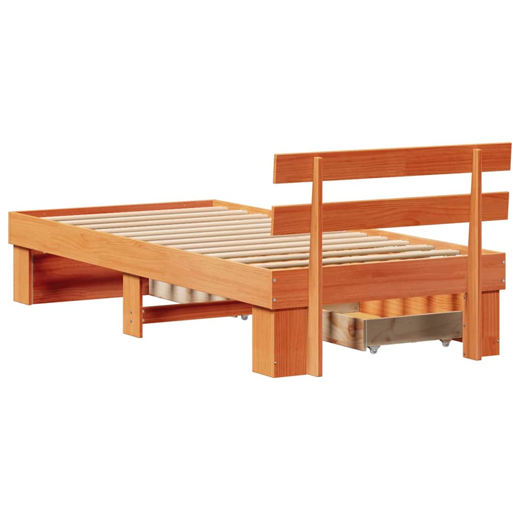 Struttura del letto Marrone cerato 90 x 200 cm Pino massello | homemem39