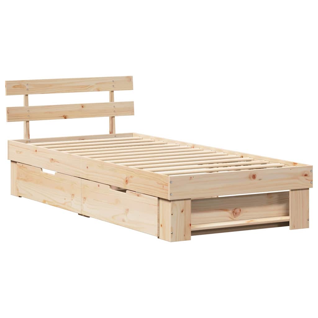 Struttura del letto Marrone 80 x 200 cm Legno di pino massello