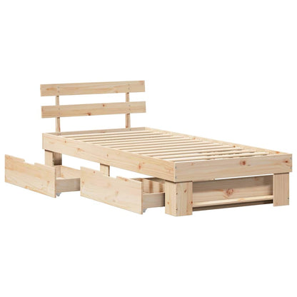 Struttura del letto Marrone 80 x 200 cm Legno di pino massello