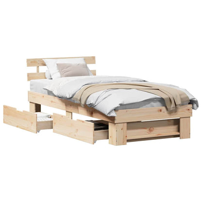 Struttura del letto Marrone 80 x 200 cm Legno di pino massello