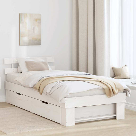 Struttura del letto Bianco 80 x 200 cm Legno di pino massello