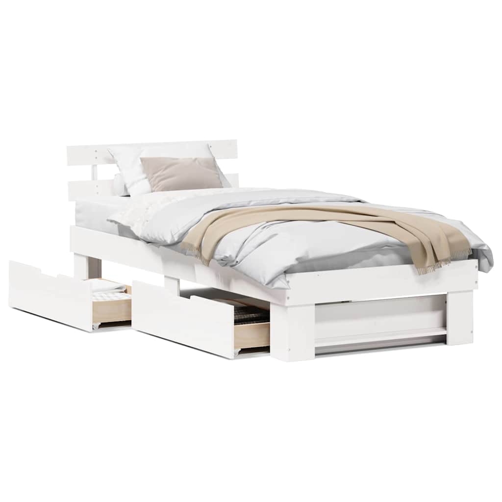 Struttura del letto Bianco 80 x 200 cm Legno di pino massello