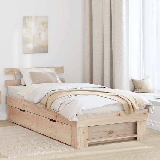 Struttura del letto Marrone 75 x 190 cm Legno di pino massello
