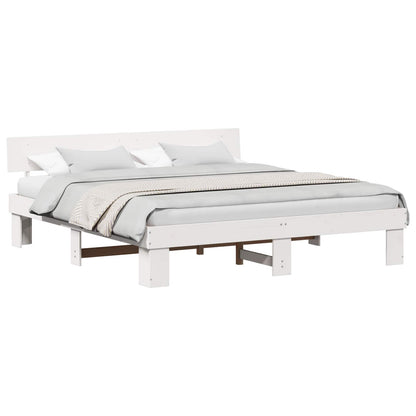 Struttura del letto Bianco 180 x 200 cm Pino massello | homemem39