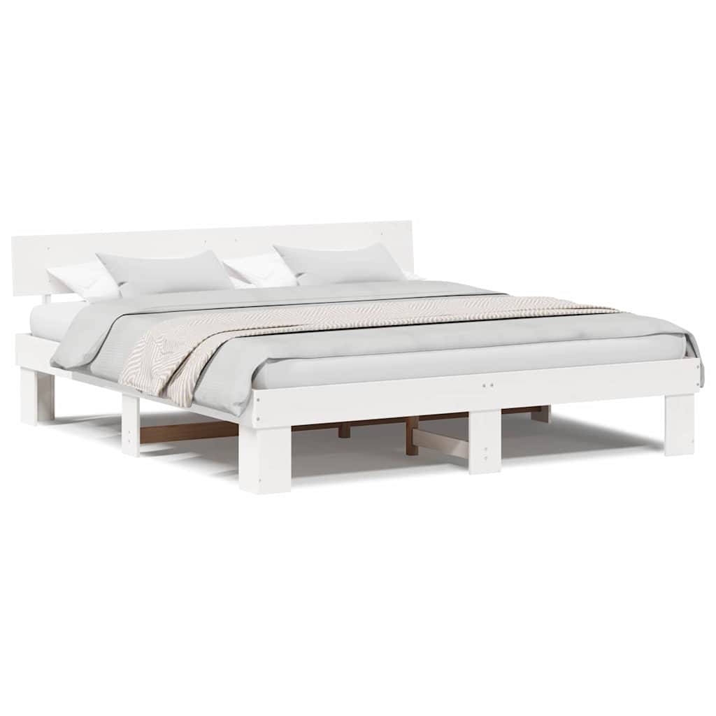 Struttura del letto Bianco 180 x 200 cm Legno di pino massello