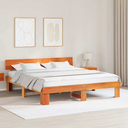 Struttura del letto con testiera Cera marrone 180 x 200 cm