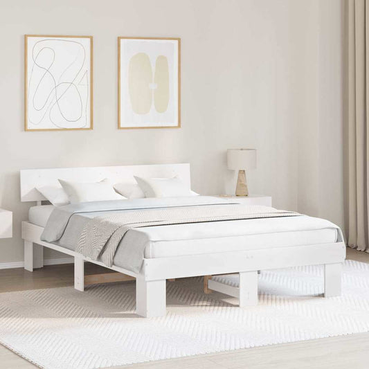Struttura del letto Bianco 160 x 200 cm Legno di pino massello