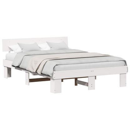 Struttura del letto Bianco 160 x 200 cm Pino massello | homemem39