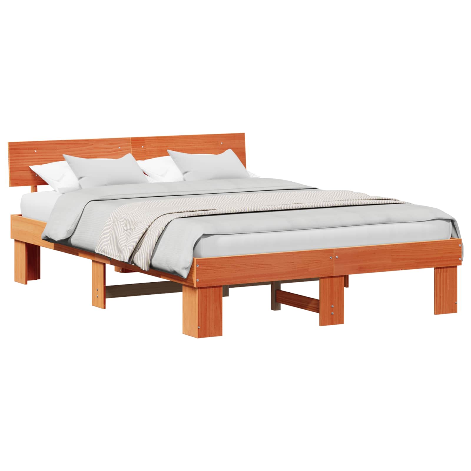 Struttura del letto Marrone cerato 160 x 200 cm Pino massello | homemem39