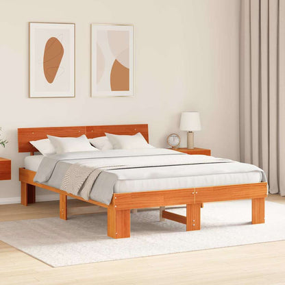 Struttura del letto con testiera Cera marrone 150 x 200 cm