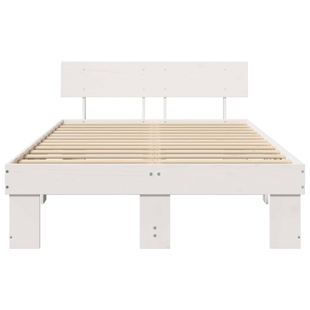 Struttura del letto Bianco 140 x 190 cm Legno di pino massello