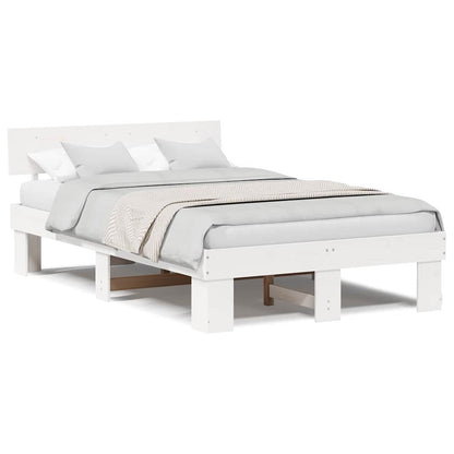 Struttura del letto Bianco 140 x 190 cm Legno di pino massello