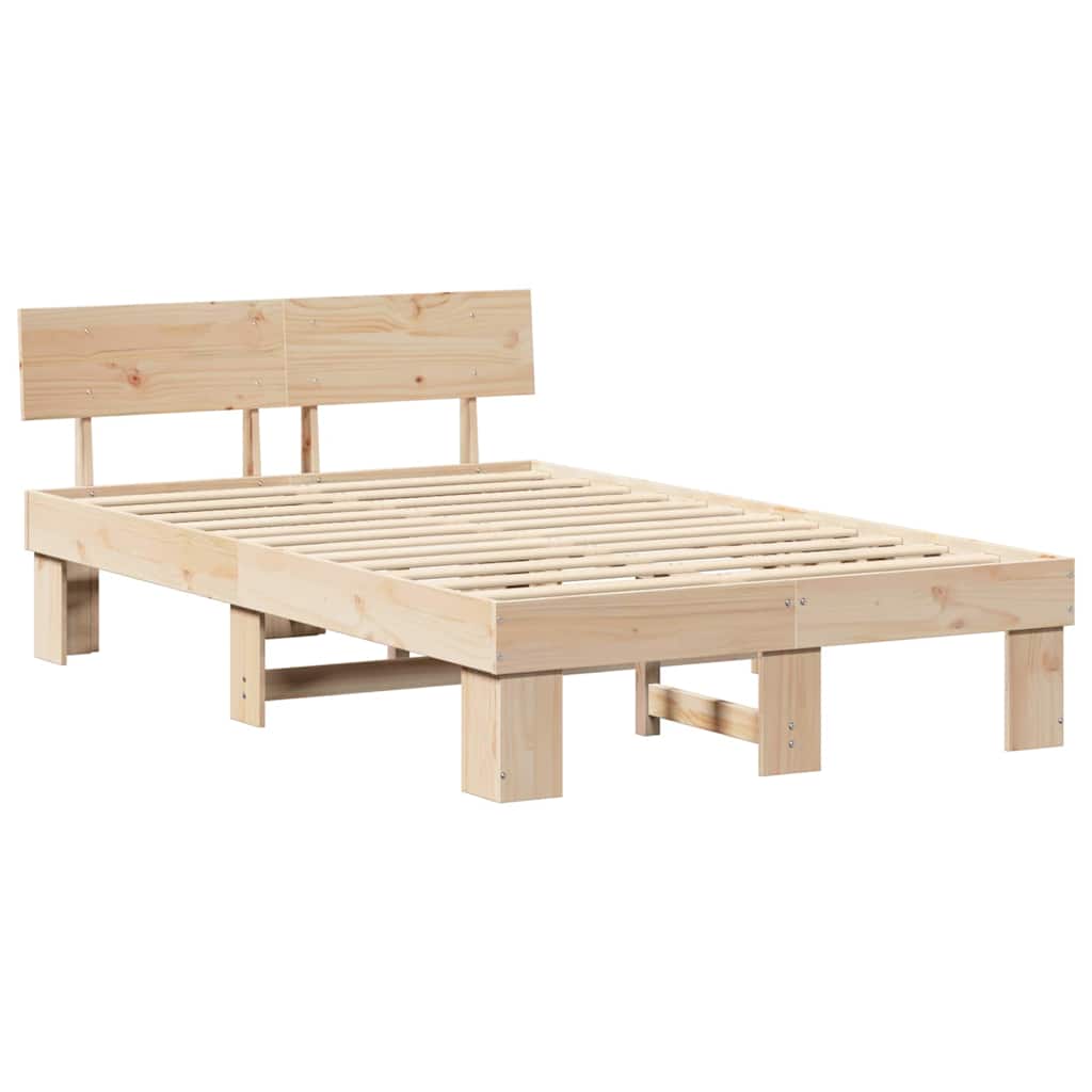 Struttura del letto Marrone 120 x 190 cm Legno di pino massello