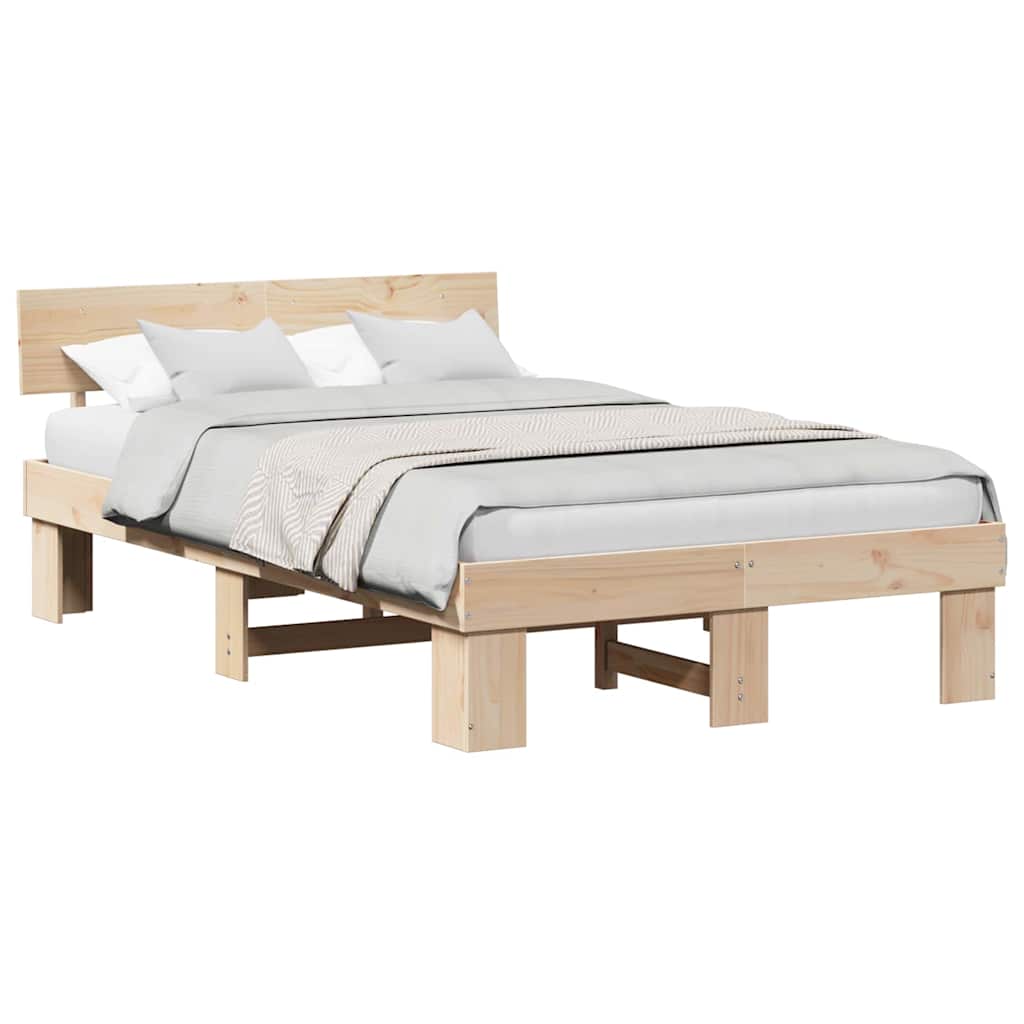 Struttura del letto Marrone 120 x 190 cm Legno di pino massello