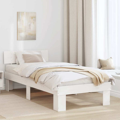 Struttura del letto Bianco 90 x 200 cm Legno di pino massello