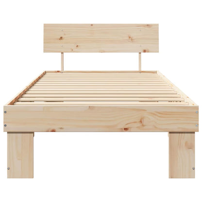 Struttura del letto Marrone 75 x 190 cm Legno di pino massello