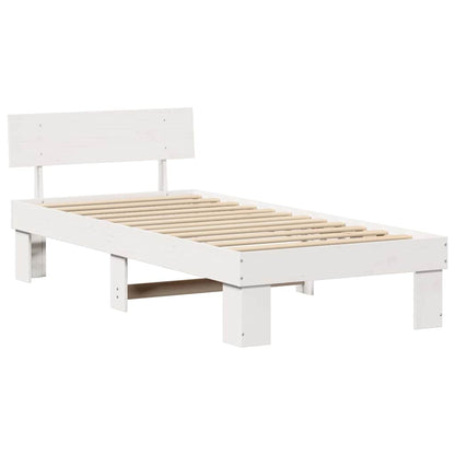 Struttura del letto Bianco 75 x 190 cm Legno di pino massello