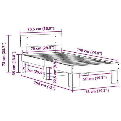 Struttura del letto Bianco 75 x 190 cm Pino massello | homemem39